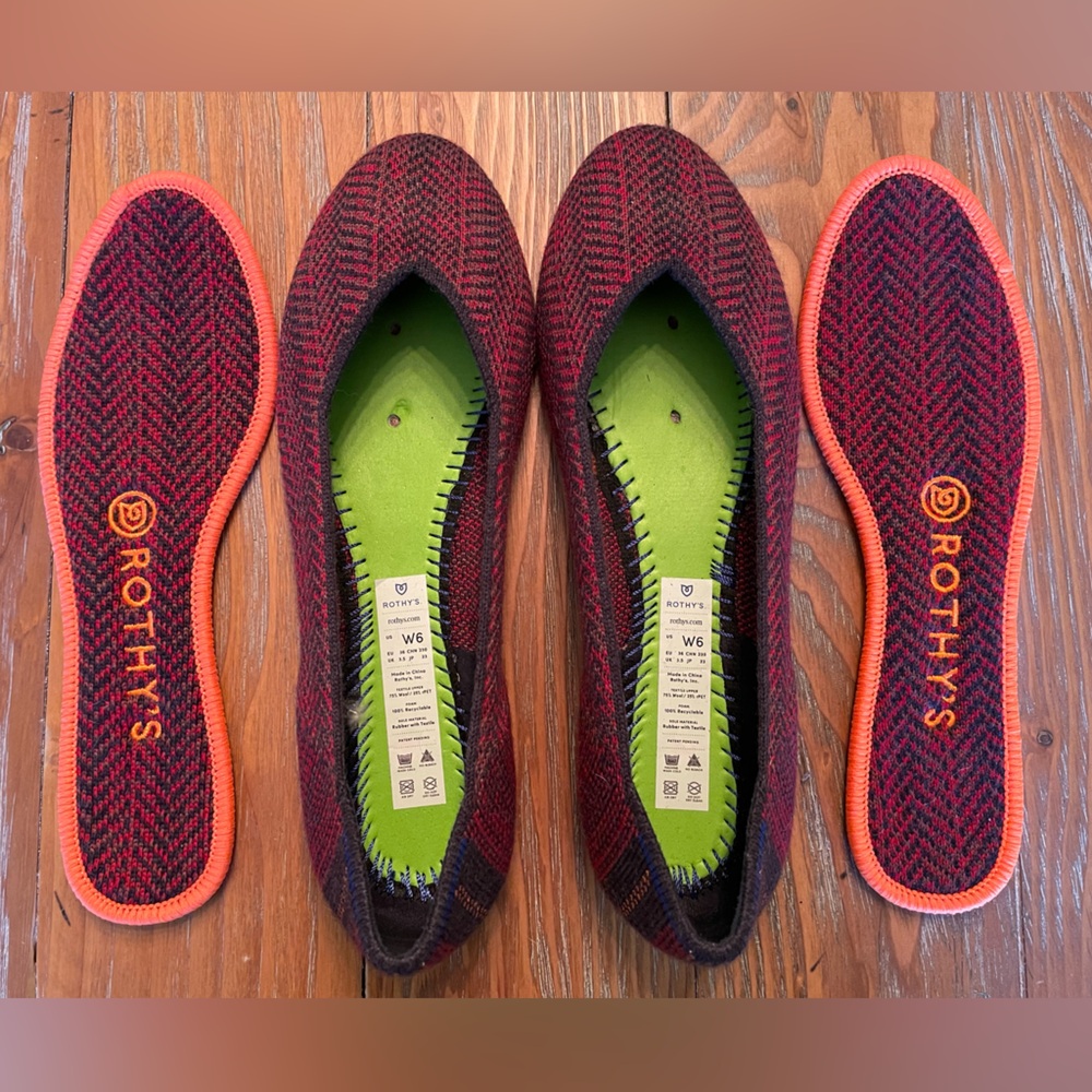 Rothy's Bordeaux Herringbone Patterned Merino Woo… - image 7